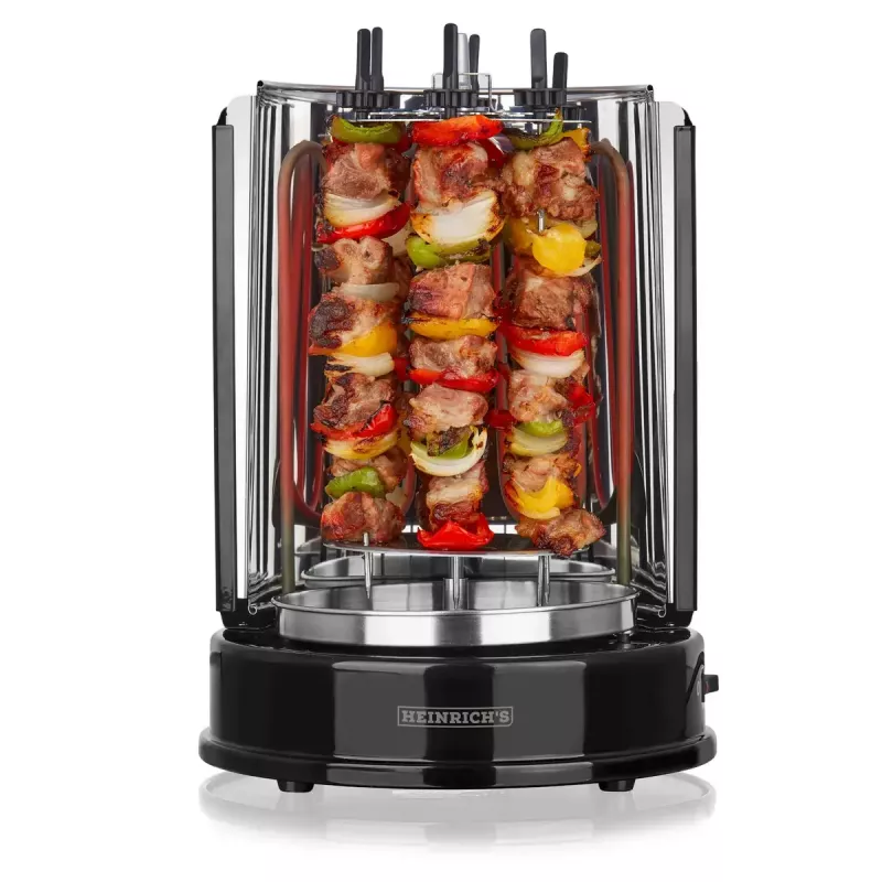 Heinrich's HDG 8687 Gril na kebab, 1400 W, čierny