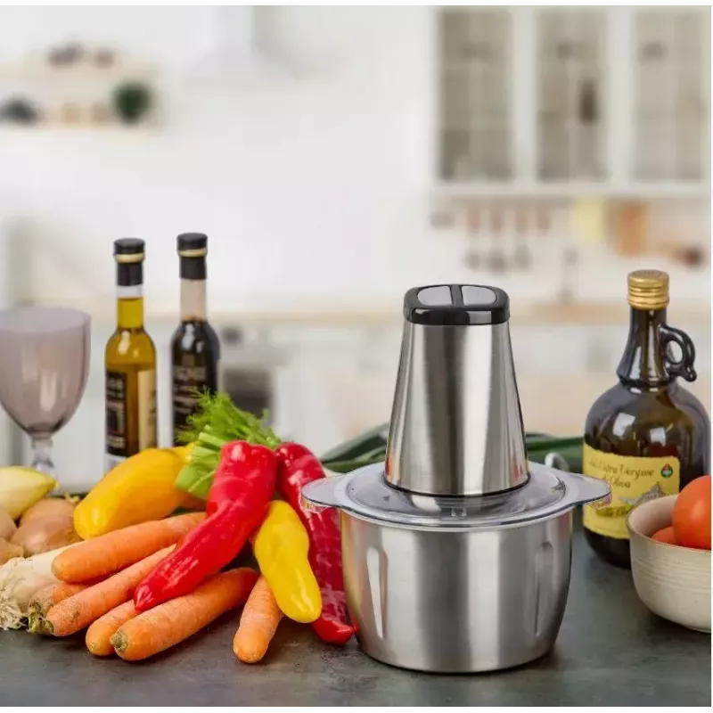 Elektrický drvič HEINRICH'S HMZ 8849 — 2 l, 500 W, drvenie ľadu, krájač zeleniny a ovocia, sivá