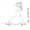 Nástenný digestor MAAN Mix 3, tukový filter, satinovaná nehrdzavejúca oceľ, 500 mm, 310 m³/h