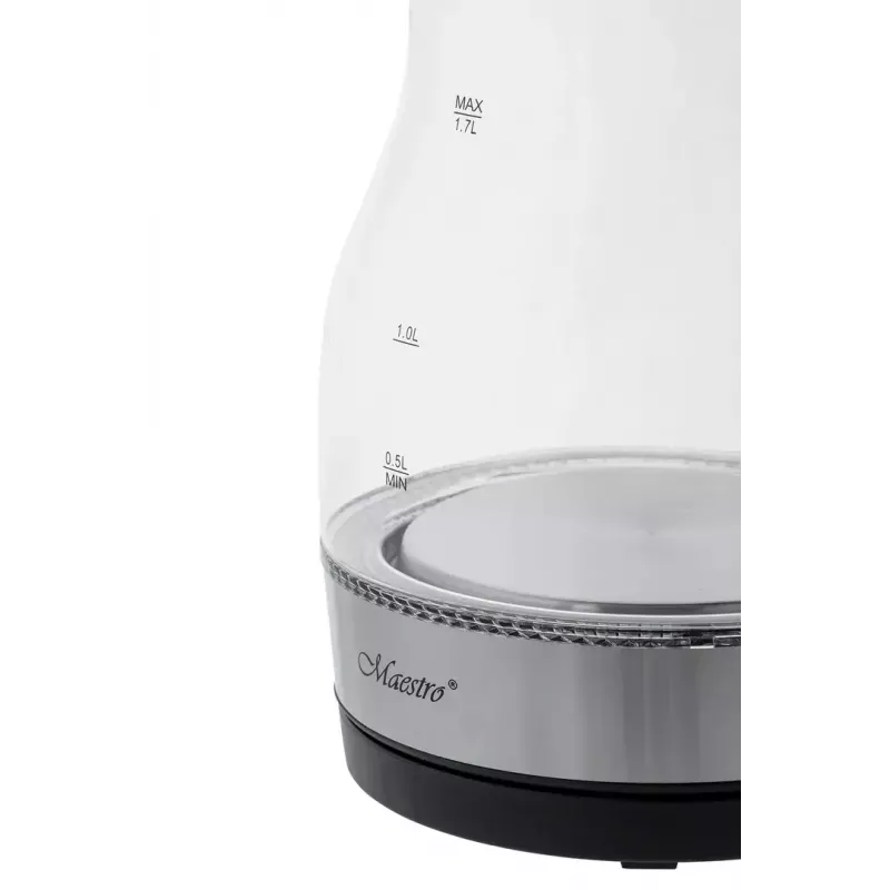 Maestro MR-061 elektrická rýchlovarná kanvica, sklenená, 2200 W, čierna