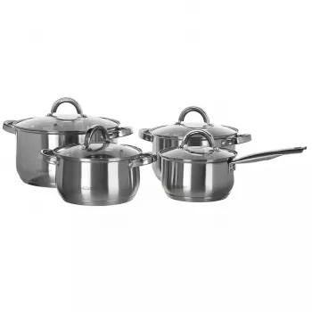 Sada hrncov Maestro MR-2021 — 9-dielna, nerez, vhodná na indukciu, hrúbka steny 0,6 mm, vrátane pokrievok