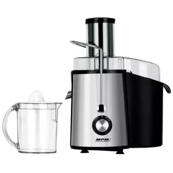 Odšťavovač MPM MSO-18-M, 1000 W motor, 1 l nádoba na šťavu, 2-stupňové ovládanie, nerez, čierna/strieborná