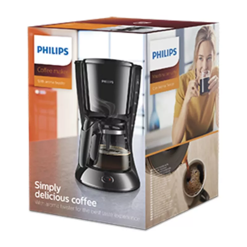 Philips Daily Collection HD7461/20 prekvapkávací kávovar, sklenená kanvica, 1000 W, čierny