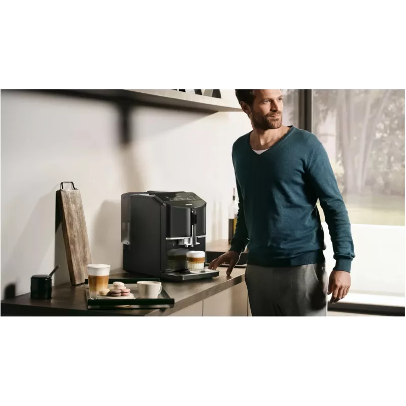 Siemens EQ.300 TF301E19 automatický kávovar na espresso, klavírna čierna