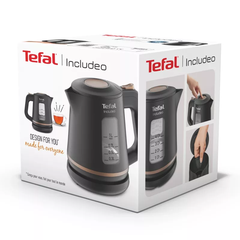 Tefal Includeo KI5338 rýchlovarná kanvica 1 l 2400 W čierna