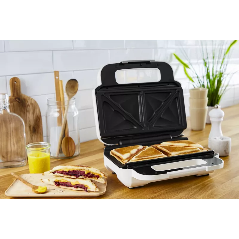 Tefal Snack XL SW701110 sendvičovač, 850 W, biely/nehrdzavejúca oceľ