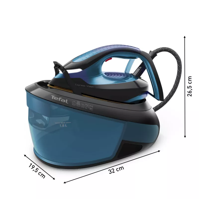 Tefal Express Vision SV8151 2800 W 1,8 l Durilium AirGlide Autoclean žehliaca plocha modrá, čierna