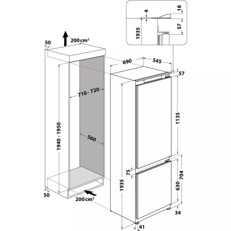 Whirlpool SP40 812 EU 2 vstavaná 400 l biela