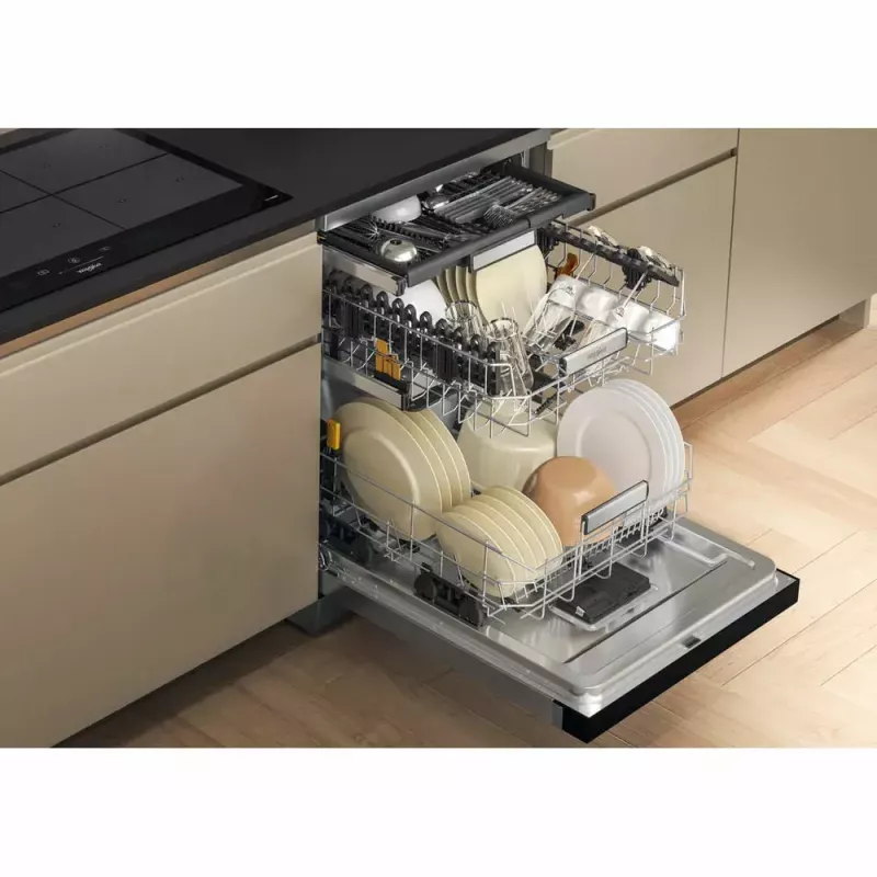 Voľne stojaca umývačka riadu WHIRLPOOL W7F HS41 X — 15 jedálenských súprav, 41 dB, Fullsize 60 cm