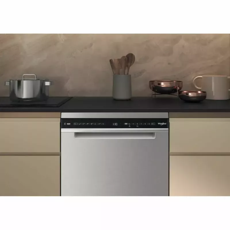Voľne stojaca umývačka riadu WHIRLPOOL W7F HS41 X — 15 jedálenských súprav, 41 dB, Fullsize 60 cm