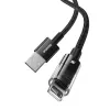 USB nabíjací kábel Baseus Gem P10373003111-00, 1 m, 2,4 A, nylonový plášť, Lightning, USB-A, čierny