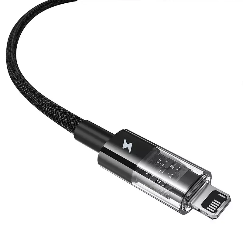 USB nabíjací kábel Baseus Gem P10373003111-00, 1 m, 2,4 A, nylonový plášť, Lightning, USB-A, čierny