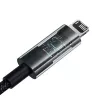 USB nabíjací kábel Baseus Gem P10373003111-00, 1 m, 2,4 A, nylonový plášť, Lightning, USB-A, čierny