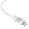 USB nabíjací kábel Baseus Gem P10373003211-00, 1 m, 2,4 A, Lightning/USB-A, biely, nylonový plášť