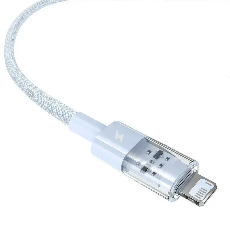 USB kábel Baseus Gem P10373003311-00 — 1 m, 2,4 A rýchlonabíjanie, Lightning/USB-A, modrý, nylonový plášť