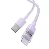 USB kábel Baseus Gem P10373003511-00 — 1 m nylon, Lightning na USB-A, 2,4 A rýchlonabíjanie, fialový