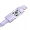 USB kábel Baseus Gem P10373003511-00 — 1 m nylon, Lightning na USB-A, 2,4 A rýchlonabíjanie, fialový