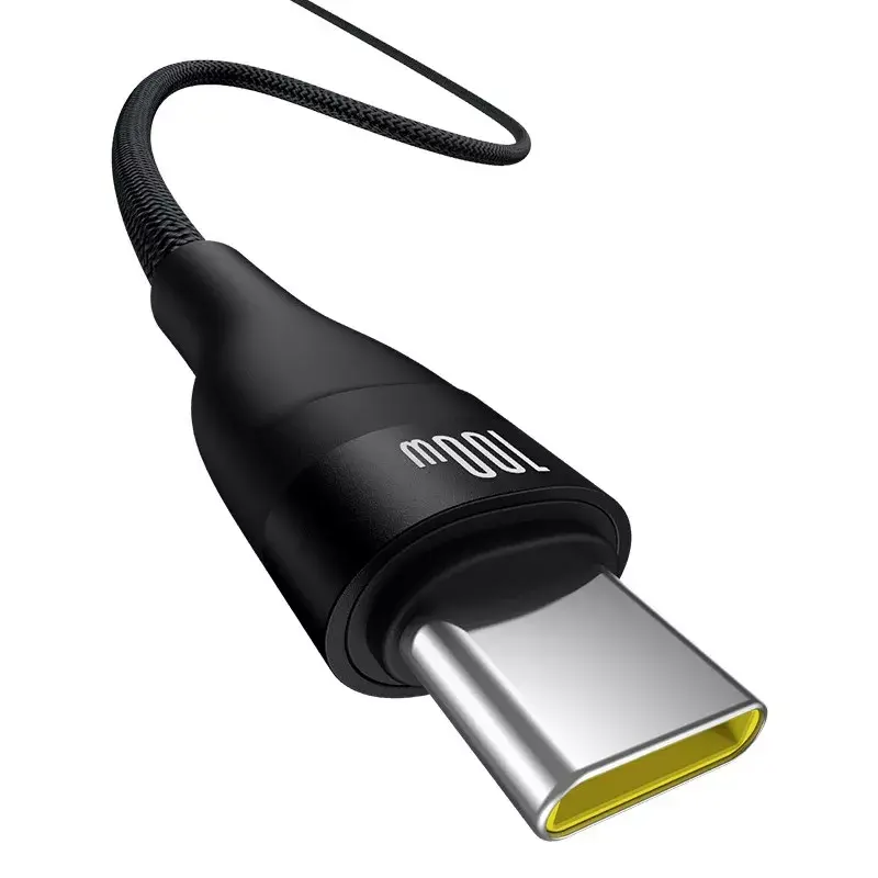USB-A na USB-C kábel Baseus Flash 2 1m 100W čierny, USB PD, 480 Mbit/s, nylon