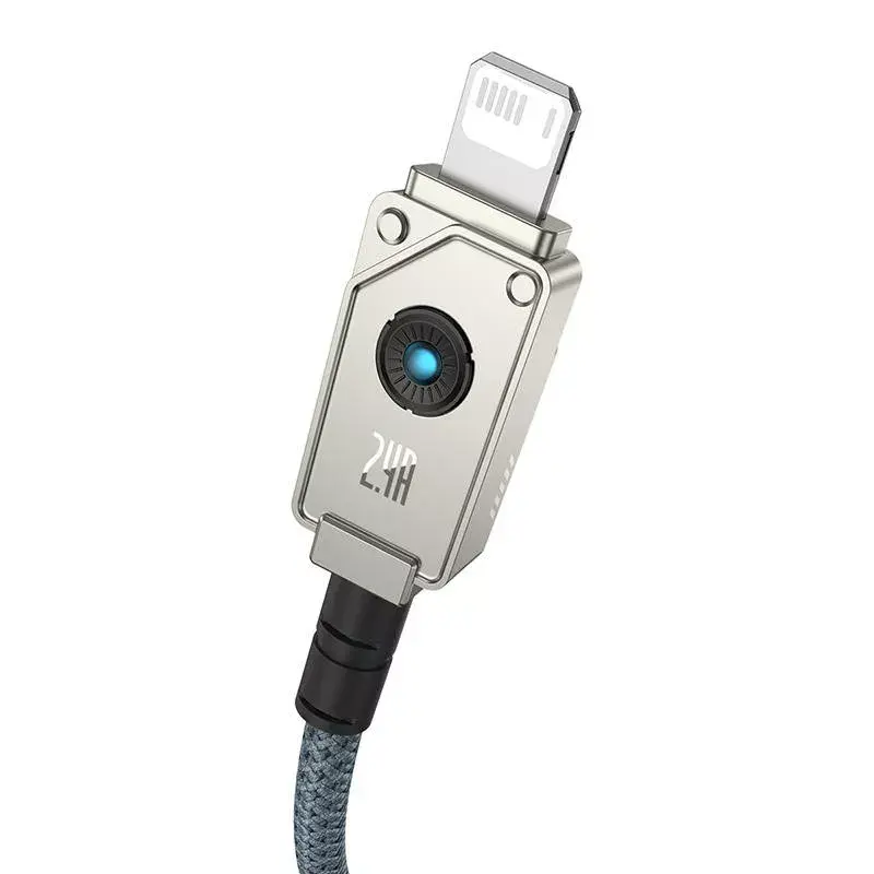 USB-A na Lightning kábel Baseus 1 m 5 V 2,4 A biely, USB PD, 480 Mbit/s