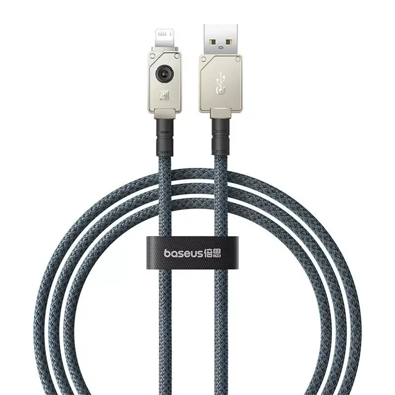 USB-A na Lightning kábel Baseus 1 m 5 V 2,4 A biely, USB PD, 480 Mbit/s