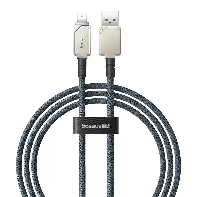 USB-A na Lightning kábel Baseus 1 m 5 V 2,4 A biely, USB PD, 480 Mbit/s