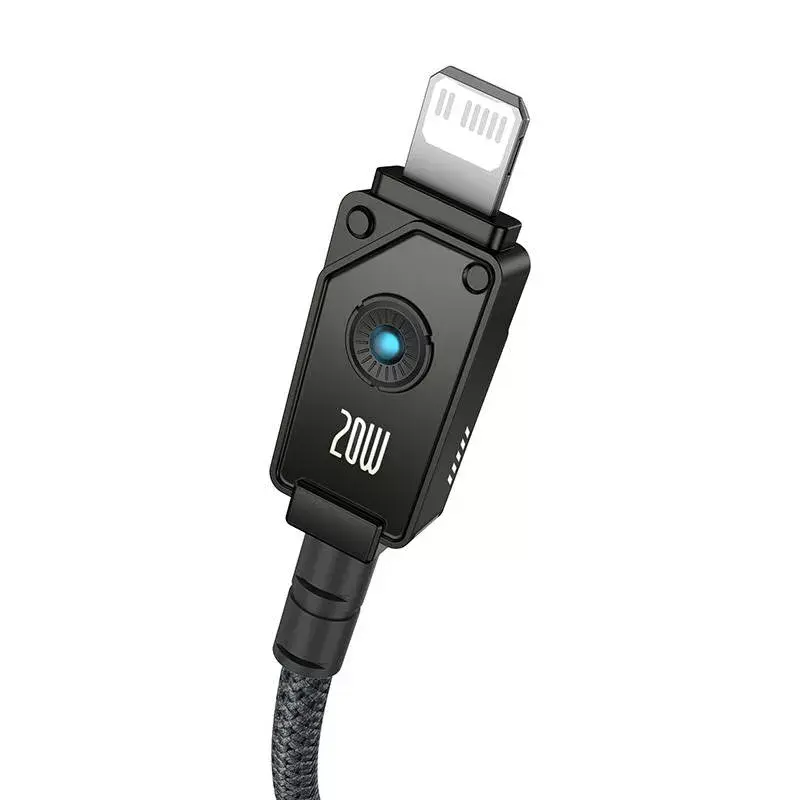 Kábel USB-C na Lightning Baseus Unbreakable 1m 20W – aramidové vlákno, 480 Mbit/s, čierny
