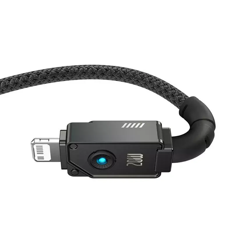 Kábel USB-C na Lightning Baseus Unbreakable 1m 20W – aramidové vlákno, 480 Mbit/s, čierny