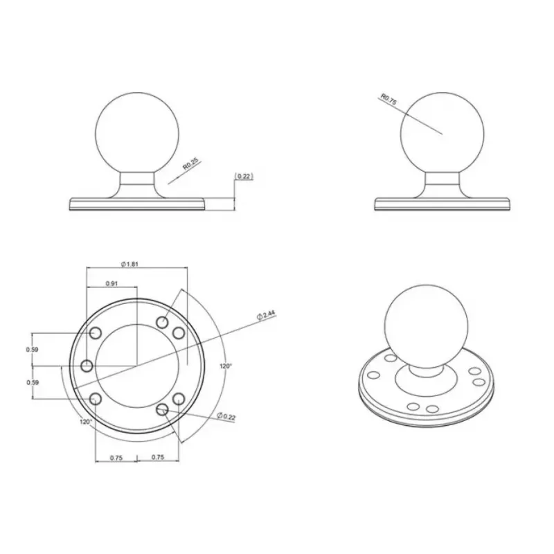 Kruhová doska s guľou RAM Mounts RAM-202U