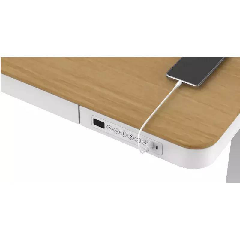 Tuckano elektricky výškovo nastaviteľný stôl ET119W-C biely/dub