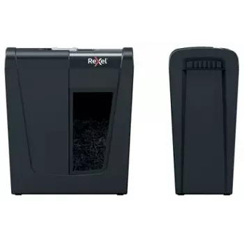 Skartovač REXEL Secure S5 — prúžkový rez, kapacita 5 listov, 6 mm rez, 10 l zásobník, bezpečnosť P-2, čierna