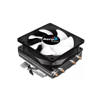Chladič CPU AEROCOOL Air Frost 4 — 4 heatpipe, 90 mm ventilátor, TDP 125 W, hliníkové lamely, čierny