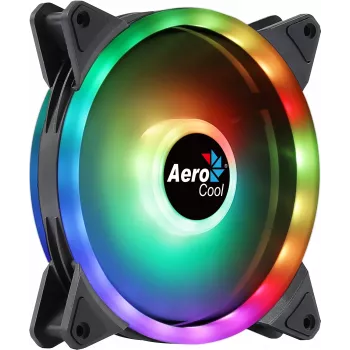 Aerocool DUO14 PC ventilátor 14 cm ARGB LED Dual Ring antivibračný 6-pin čierny