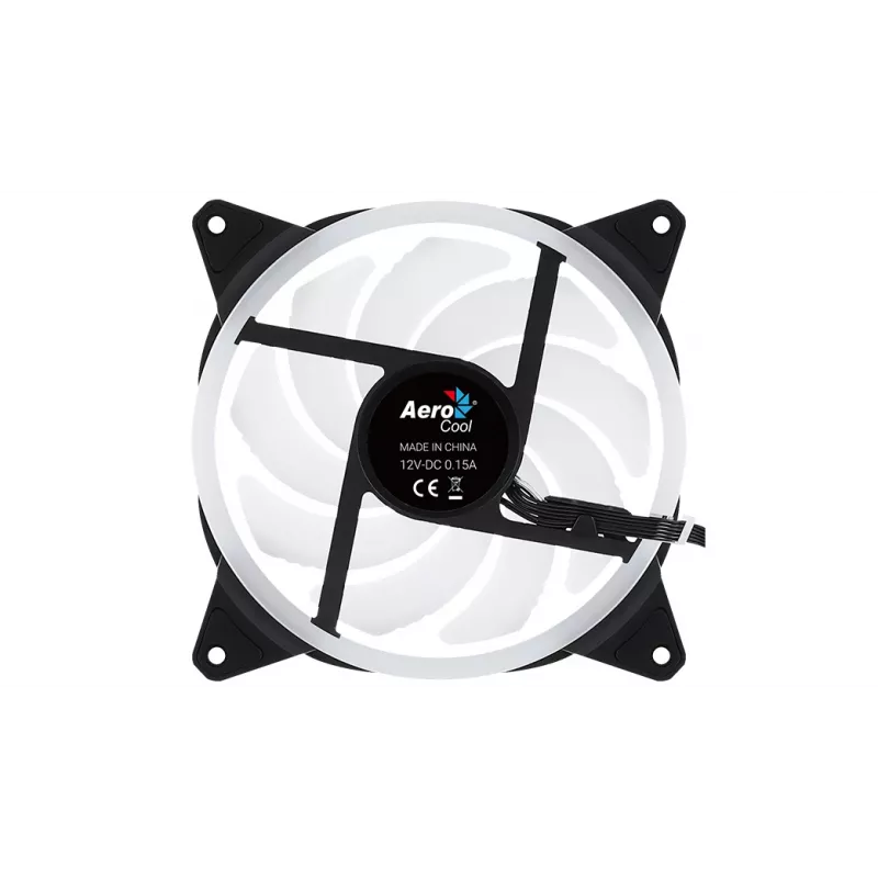 Aerocool DUO14 PC ventilátor 14 cm ARGB LED Dual Ring antivibračný 6-pin čierny