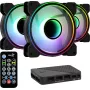 Aerocool MIRAGE12PRO Kit 3xFan PC 12 cm ARGB 6 Pins Hub tichý čierny