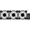 Aerocool MIRAGE12PRO Kit 3xFan PC 12 cm ARGB 6 Pins Hub tichý čierny