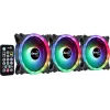 Aerocool DUO12PRO Kit 3x ventilátor 12 cm ARGB LED Dual-Ring antivibračný 6 Pins, čierny