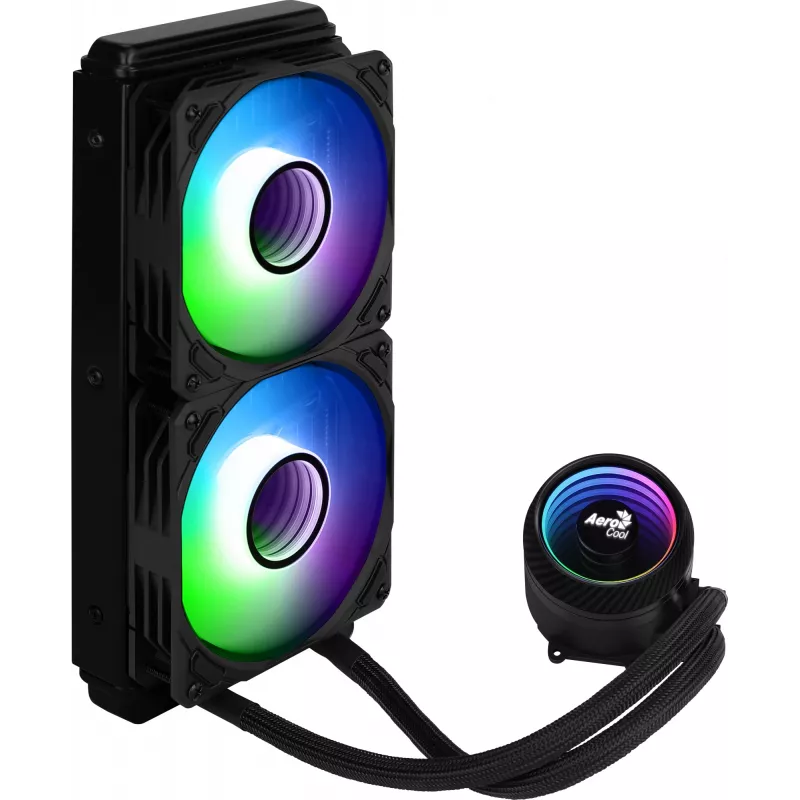 Aerocool PGS Mirage L240 ARGB vodné chladenie procesora, 2300 ot./min, 4-pinové, čierne