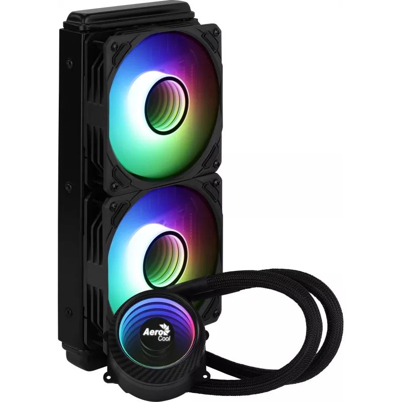 Aerocool PGS Mirage L240 ARGB vodné chladenie procesora, 2300 ot./min, 4-pinové, čierne