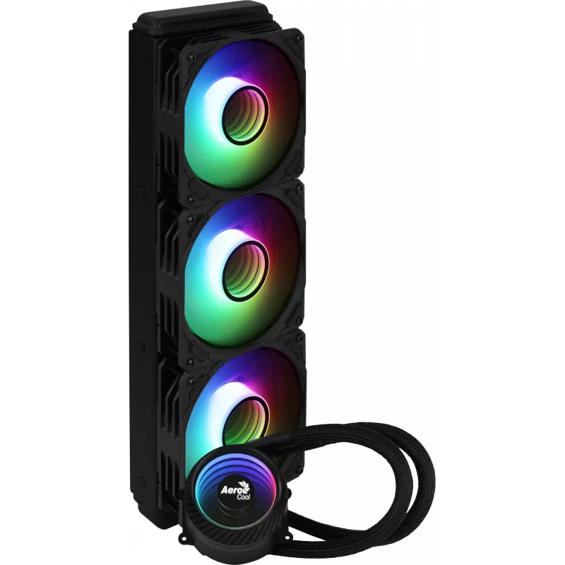 Aerocool MIRAGEL360 kvapalinové CPU chladenie 3x12 cm ARGB ventilátor TDP 550W čierny