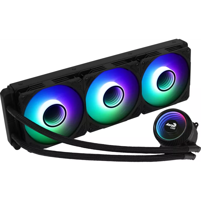 Aerocool MIRAGEL360 kvapalinové CPU chladenie 3x12 cm ARGB ventilátor TDP 550W čierny
