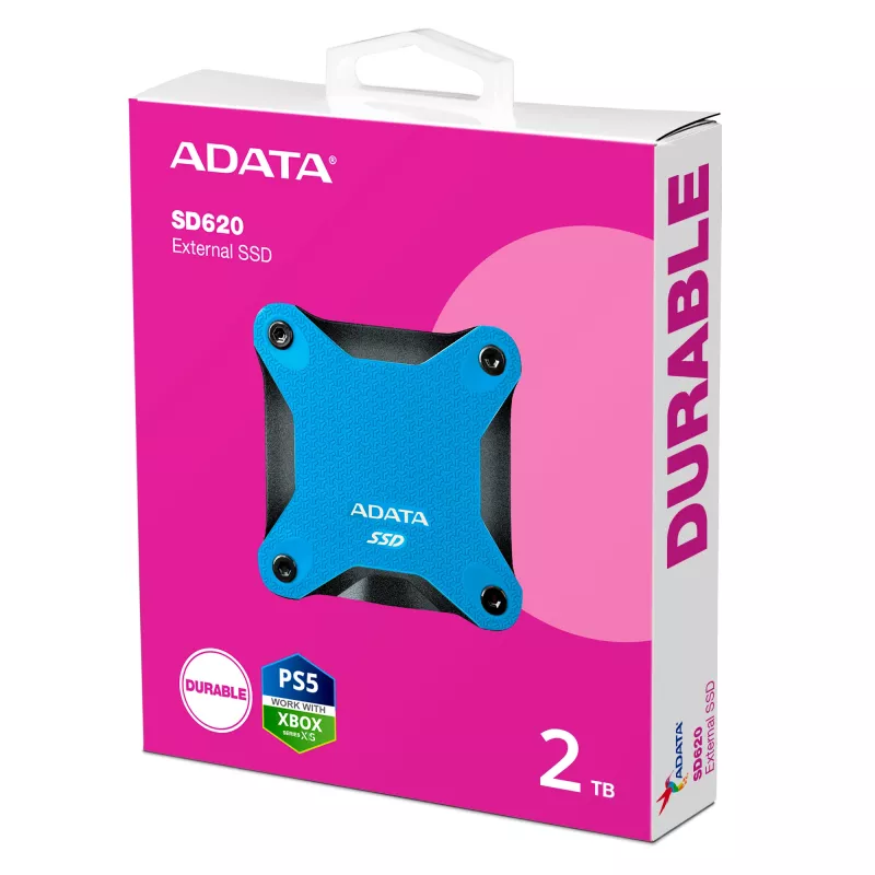 Prenosné SSD ADATA SD620 2 TB USB 3.2 Gen 2 (Micro‑B) modrá/čierna — 520/460 MB/s, 80×80×15,2 mm