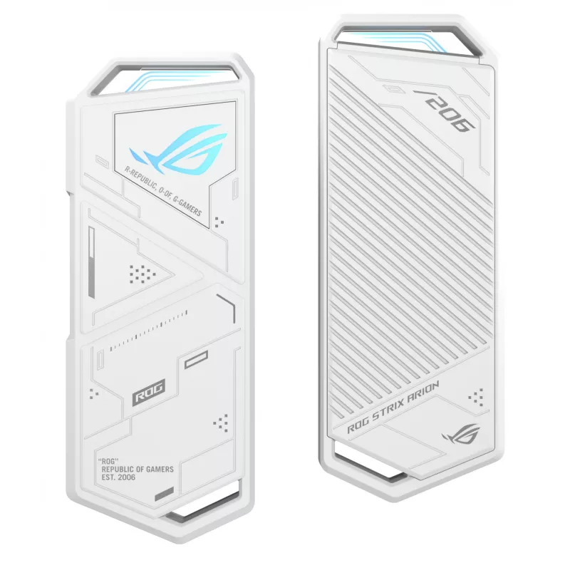 Puzdro na SSD ASUS ROG Strix Arion White Edition — M.2 PCIe, USB Type-C 10 Gbit/s, pre jeden SSD