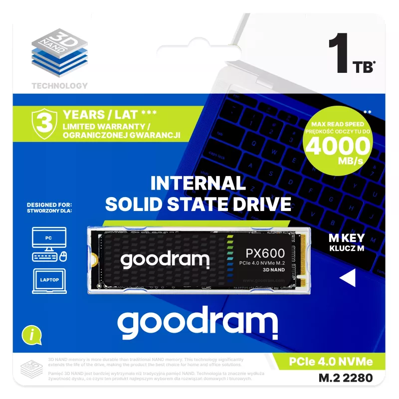 Goodram SSDPR-PX600-1K0-80 interný SSD disk 1 TB M.2 PCI Express 4.0 NVMe 3D NAND