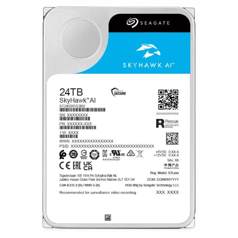 Seagate SkyHawk AI interný pevný disk 24 TB 7200 RPM 512 MB 3,5 palca Serial ATA III