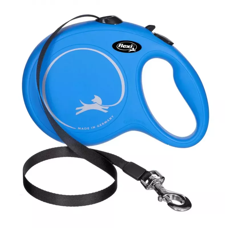 Navíjacie vodítko Flexi New Classic 8 m — Flexi 8 m šnúrové vodítko, modrá, L, max. nosnosť 50 kg