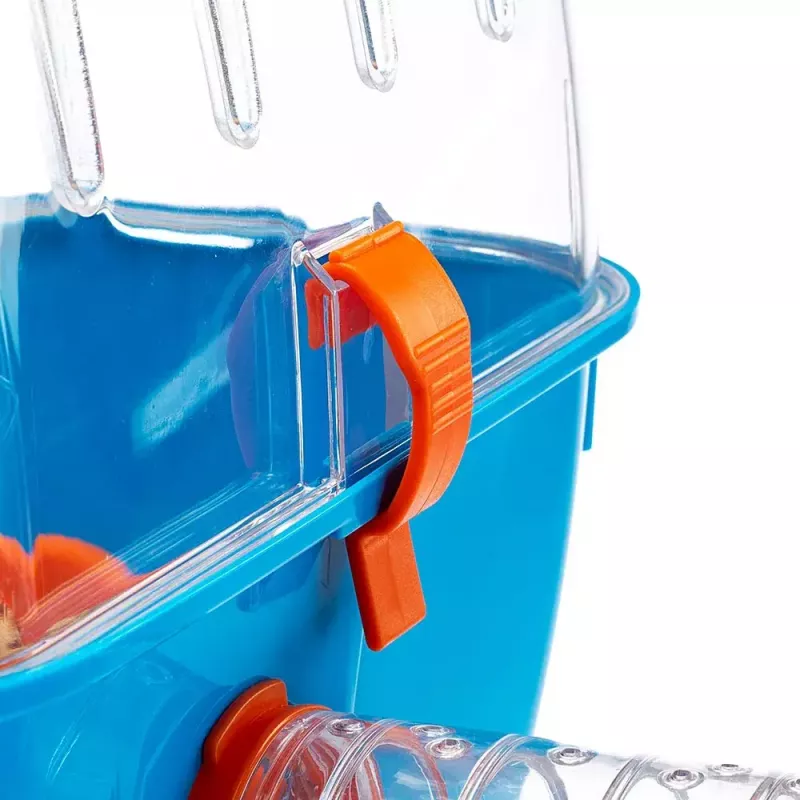 Klietka FERPLAST Combi 2 pre škrečky, modrá transparentná, B795×T295×H263 mm, technopolymér