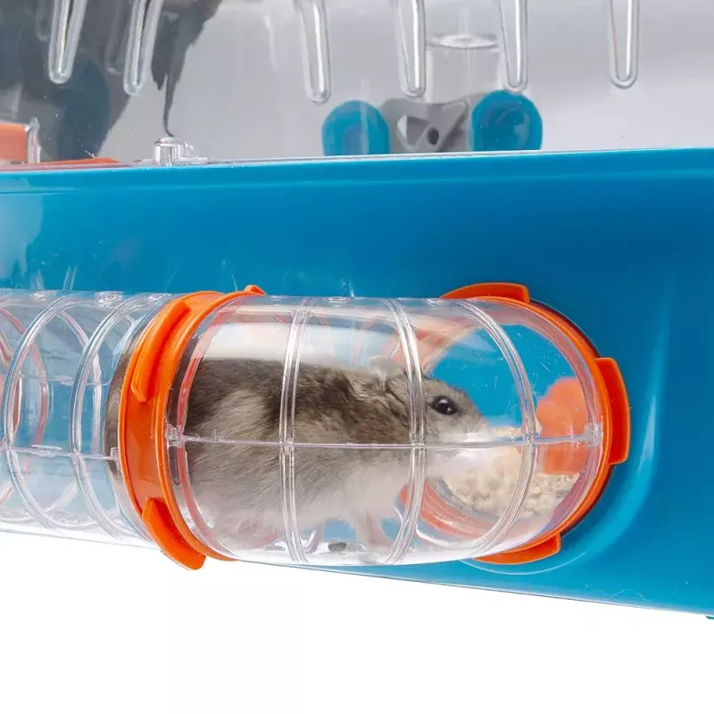 Klietka FERPLAST Combi 2 pre škrečky, modrá transparentná, B795×T295×H263 mm, technopolymér