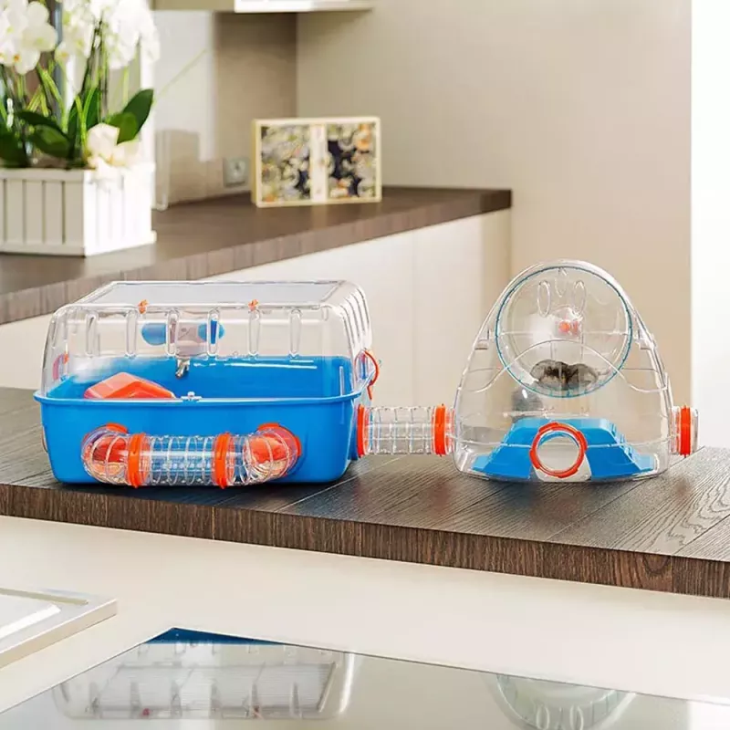 Klietka FERPLAST Combi 2 pre škrečky, modrá transparentná, B795×T295×H263 mm, technopolymér