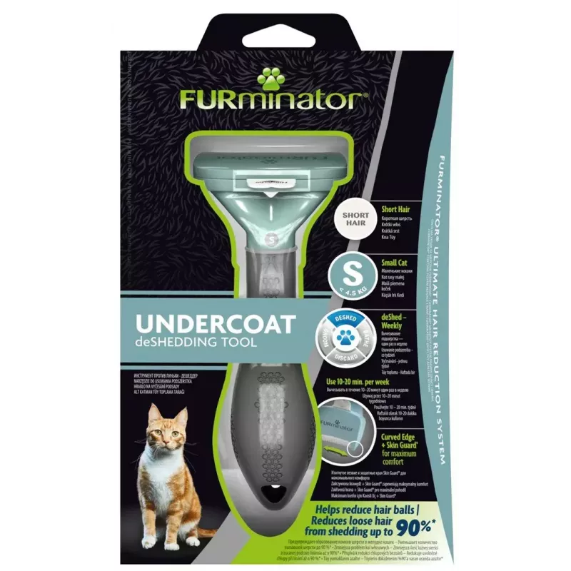 Kefa pre mačky FURminator FUR151296 — malá veľkosť pre dlhosrsté mačky malých plemien, čierna, 200 g