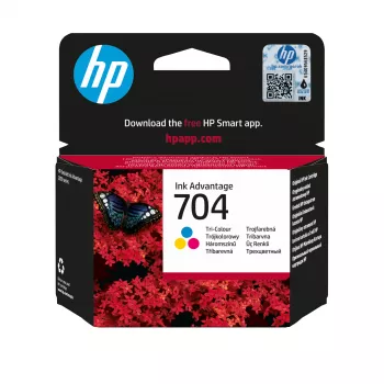 HP 704 Tri-color Originál Ink Advantage kazeta, azúrová, magenta, žltá, 1 ks, 200 strán